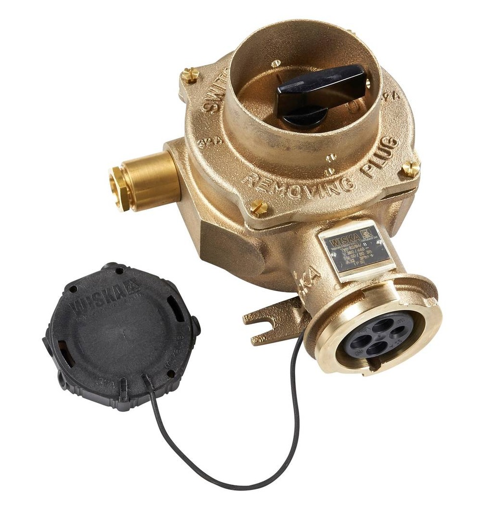 Socket 32/D/3h CEE 32A 3P+E, 2 entries, brass