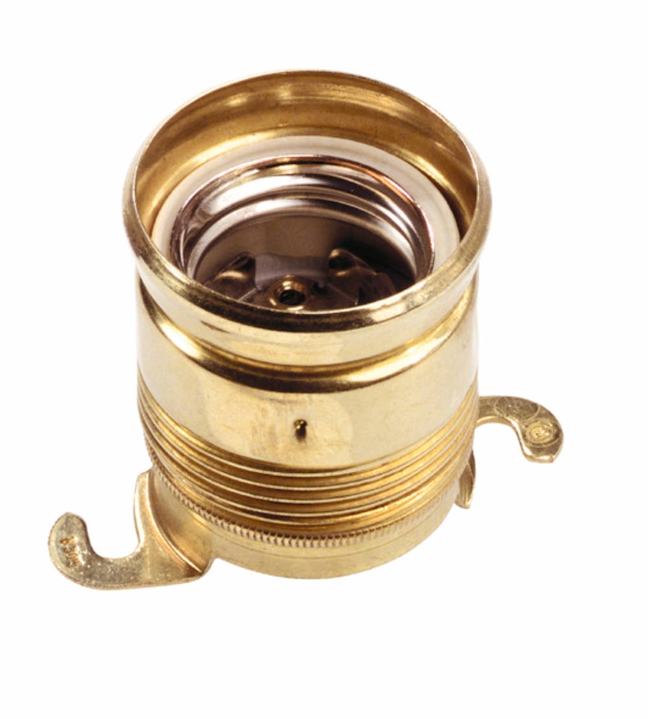 SP-1974 lamphouder E27, messing, 2 bevestigingsvoeten