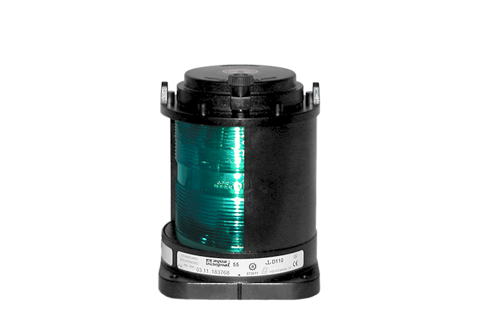 Navigation light, starboard, AS55, 12V-120V - USCG/CCS