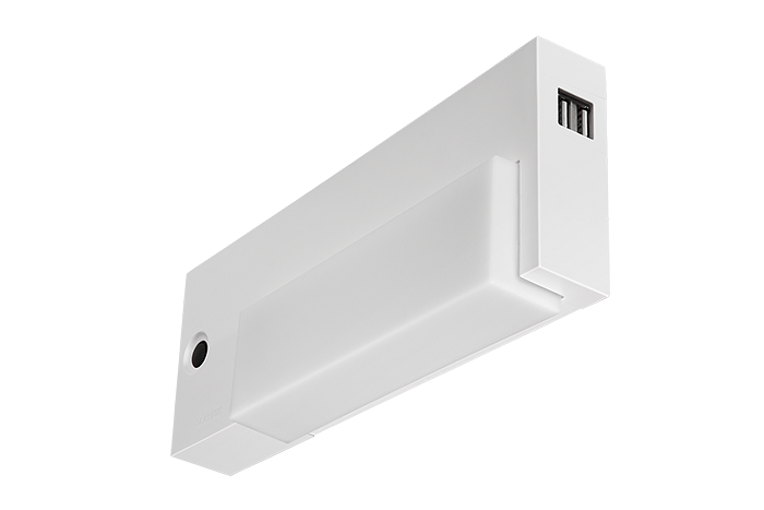 Bedarmatuur 350S-DIM 6,5W, IP40 wit 110-230V USB