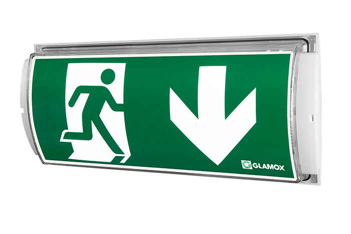 Exit sign E20-S G2 LED E3, IP65 2W 220/240V M/NM