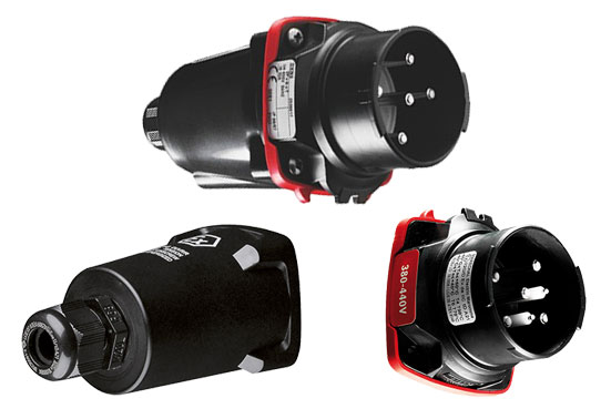 Stekker 63A, 400VAC, 3P+N+PE, M25 (12-18mm)