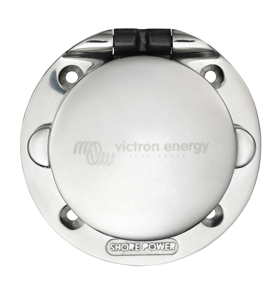 Victron Power Inlet stainless steel with cover 32A/250Vac (2p/3w)