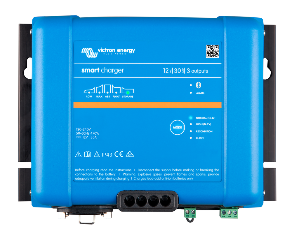 Victron Smart IP43 Charger 12/30(3) 120-240V ( voedingskabel apart te bestellen met de referentie ADA010100100 )
