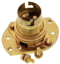 SP-1975 lampholder B22d, brass HNA, 2 mounting feeds