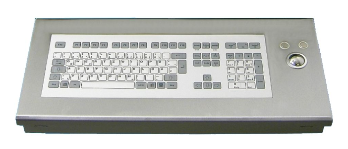 Clavier + trackball, boîtier inox, US layout, 2 câbles USB 2m, IP65
