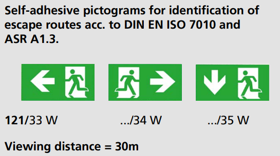 Pictogram, self-adhesive, emergency EXIT, down