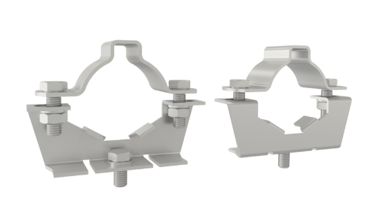 Pijpklemmen, 2", set, zone 1, roestvrij staal