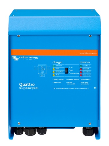 [QUA123020010] Victron Quattro 12/3000/120-50/50 230V VE.Bus