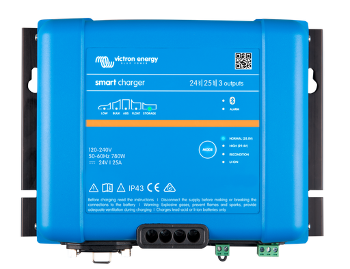 [PSC242553095] Victron Smart IP43 Charger 24/25(3) 120-240V ( câble d'alimentation à commander supplémentaire avec la référence ADA010100100 )
