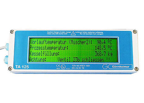 [TA125] Text display, 4x40mm characters, 15mm, field housing, IP65