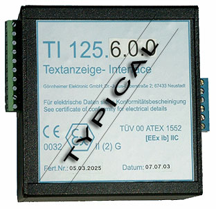 [TI125.0.0.0] Interface / supply 230VAC, RS232 + RS485, IP40