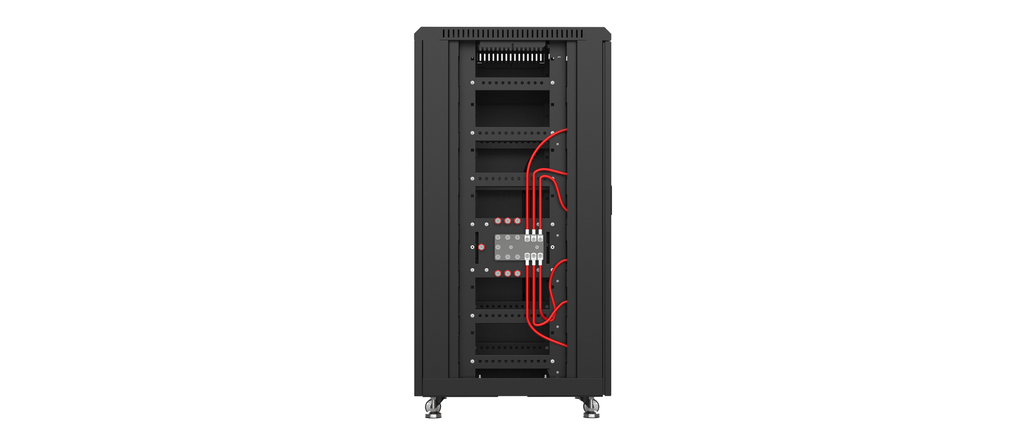 SIMPO voorbedrade patchkast voor 6 st SIMPO5000 incl. busbar 600A en 7 zekeringhouders 