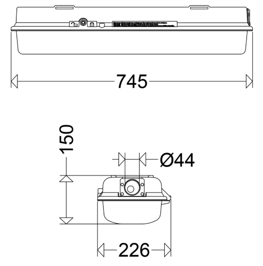 ATEX pole mounting fixture - dimensions