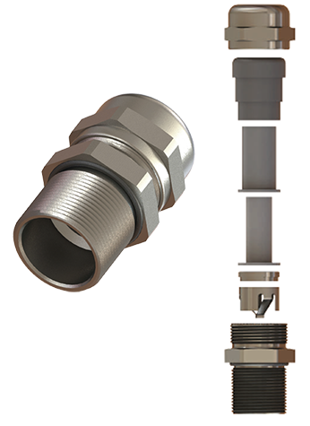 P.E. EMC M50x1.5, 26-35, laiton nickelé, IP66/68