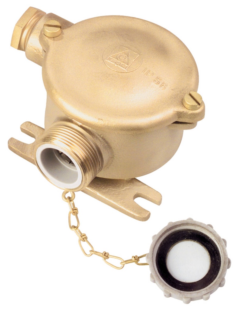 Concentric socket 110/D, 42V 10A 2P 2 entries L+R, brass