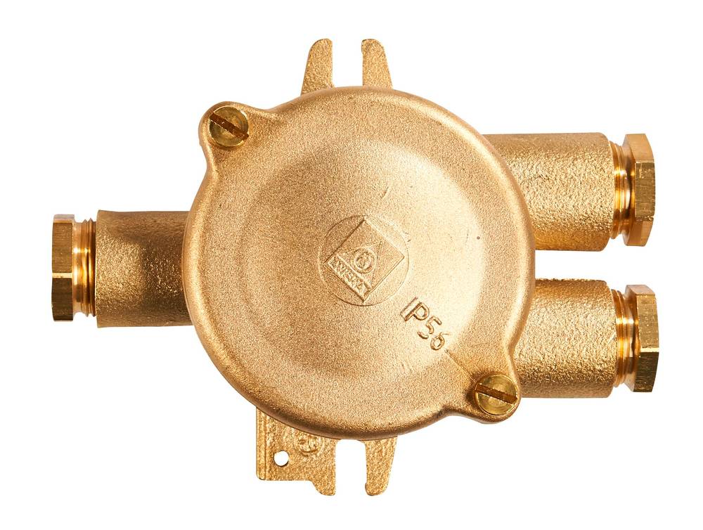 Aftakdoos 1156 4P 2,5 mm², 500V 16A -O= HNA messing