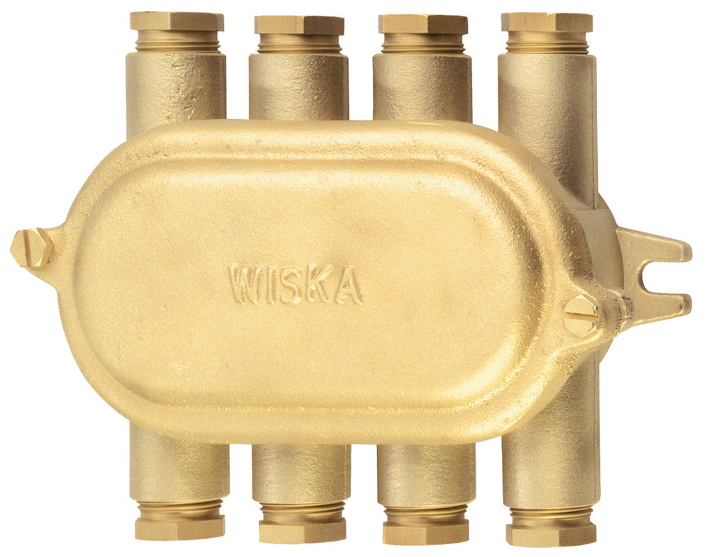 Junction box 1158 4P 2,5 mm², 500V 16A 8 entries HNA brass