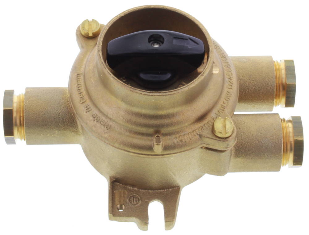 Switch 1133/3/P 0-1, 10A 2P 3 entries brass