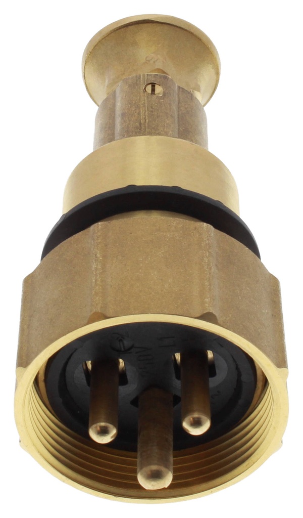 Plug 1142/MS 16A 2P+E, HNS brass 150V