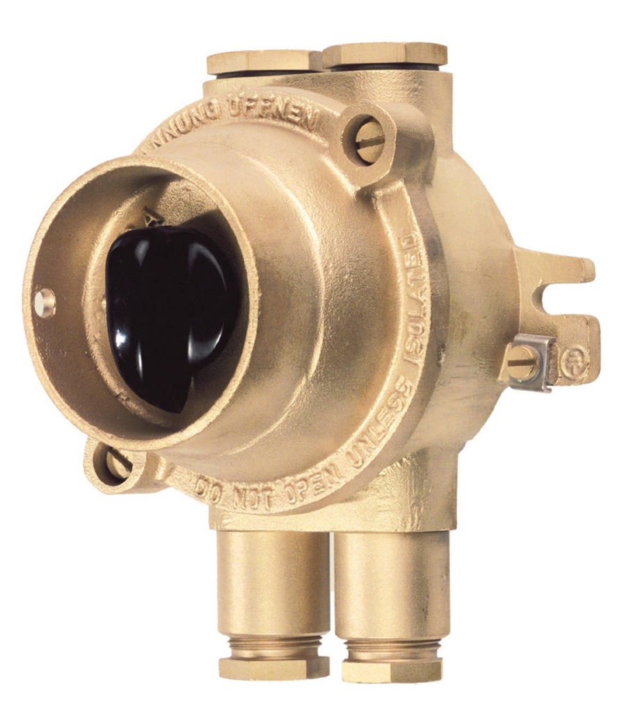 Commutateur 2066 2P on/off, 380V 16A -O laiton