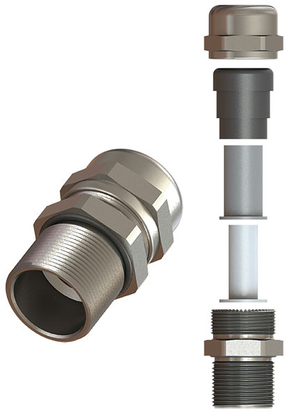 Gland M50x1.5, 26-35, brass nickel plated, IP66/68