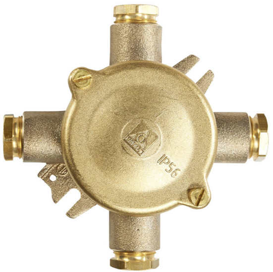 Junction box 1153-OST-W12, HNA brass 4 entries empty