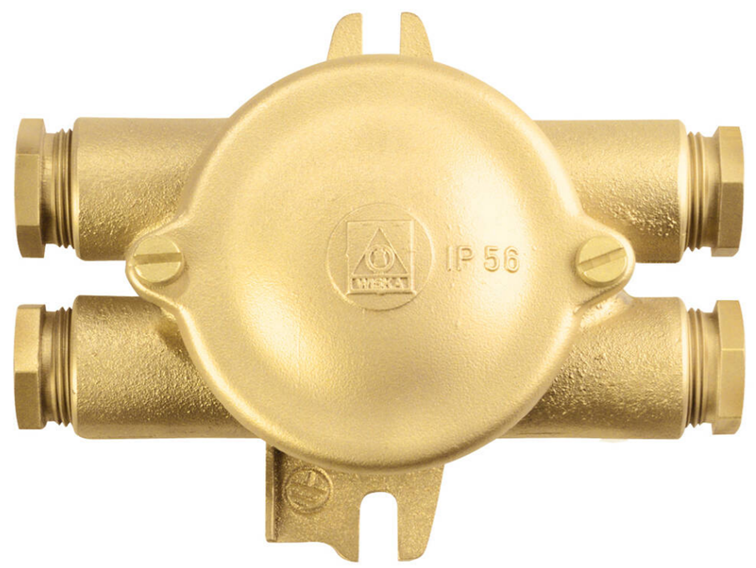 Junction box 1155-OST-W12, HNA brass =O= empty