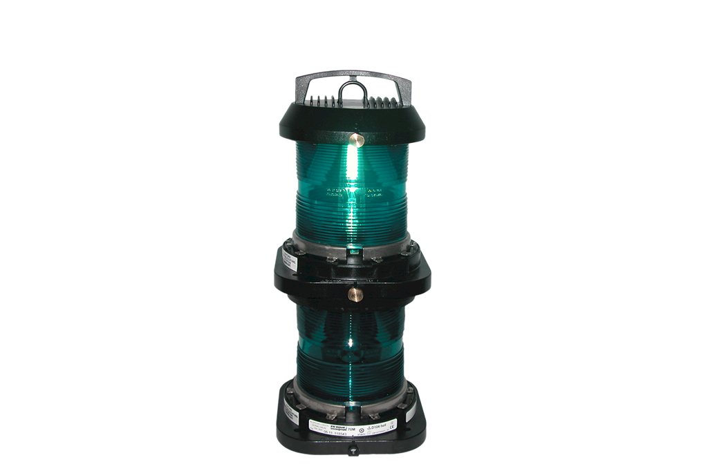 Feu de navigation, vert 360°, double, AS70M, sans lampe