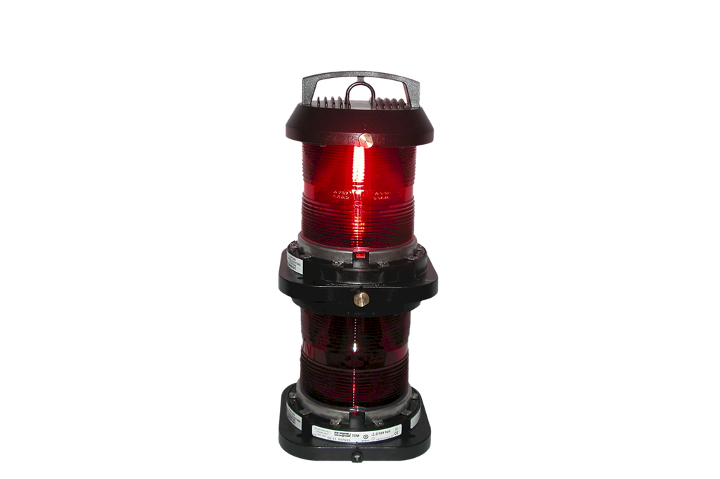 Navigatielantaarn, rond rood, dubbel, AS70M, zonder lamp