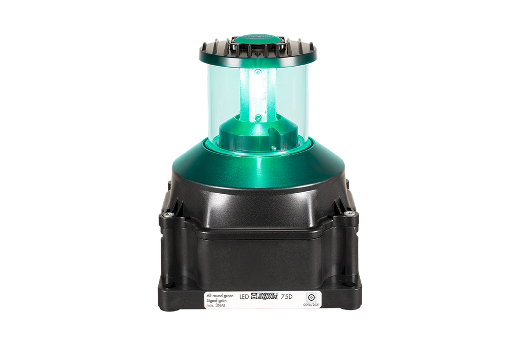 Feu de navigation LED 75D vert 360°, 2x24Vdc, noir 3nm