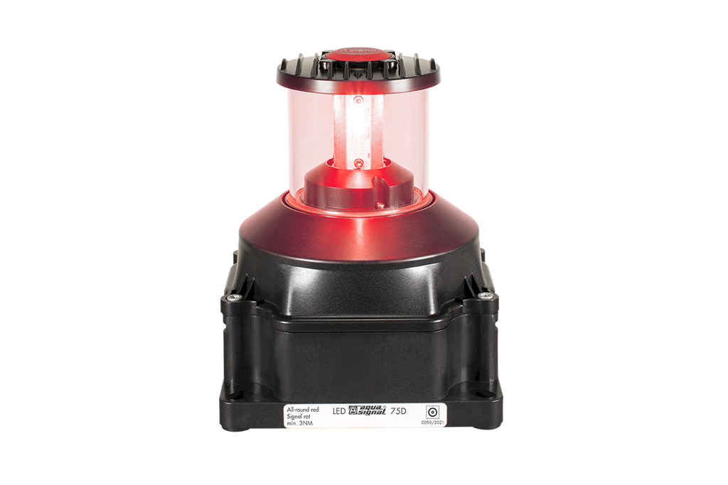 Navigatielantaarn LED 75D rood 360°, 2x115-230Vac, zwart 3nm