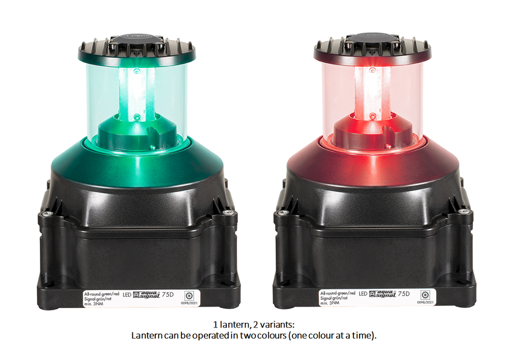 Feu de navigation LED 75D V/R 360°, 2x115-230Vac, noir 3nm