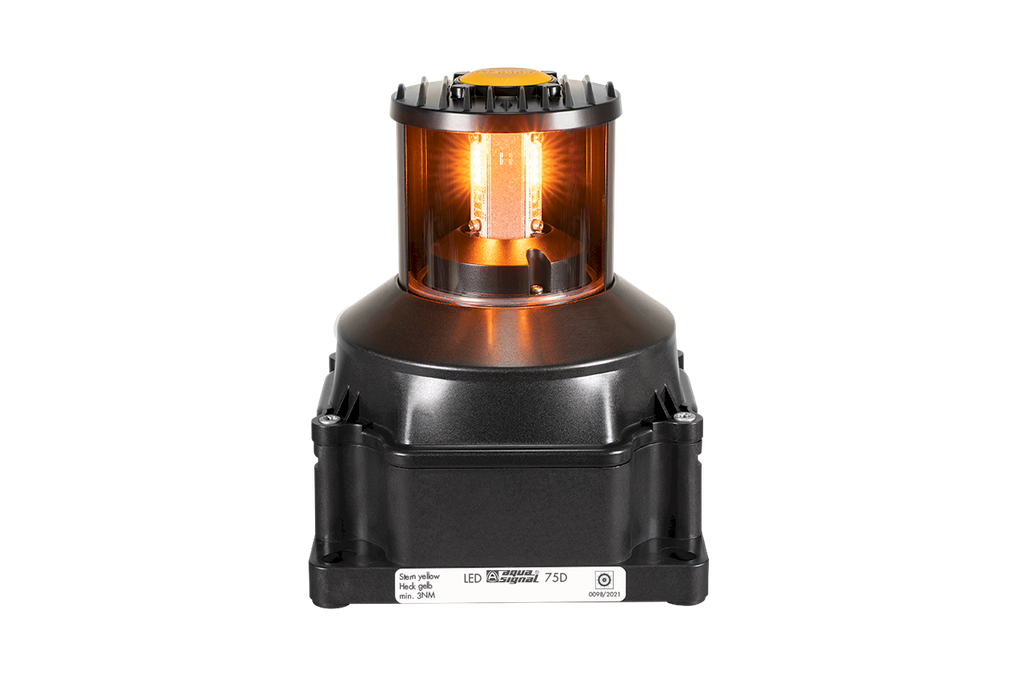 Feu de navigation LED 75D poupe jaune, 2x115-230Vac, noir 3nm