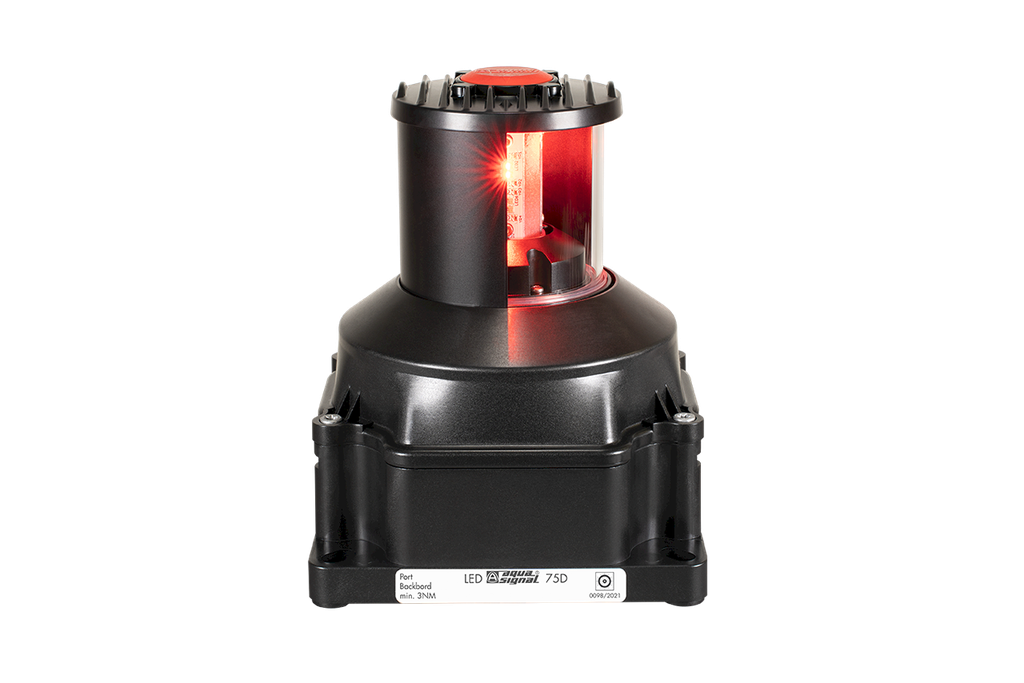 Navigatielantaarn LED 75D bakboord, 2x115-230Vac, zwart 3nm