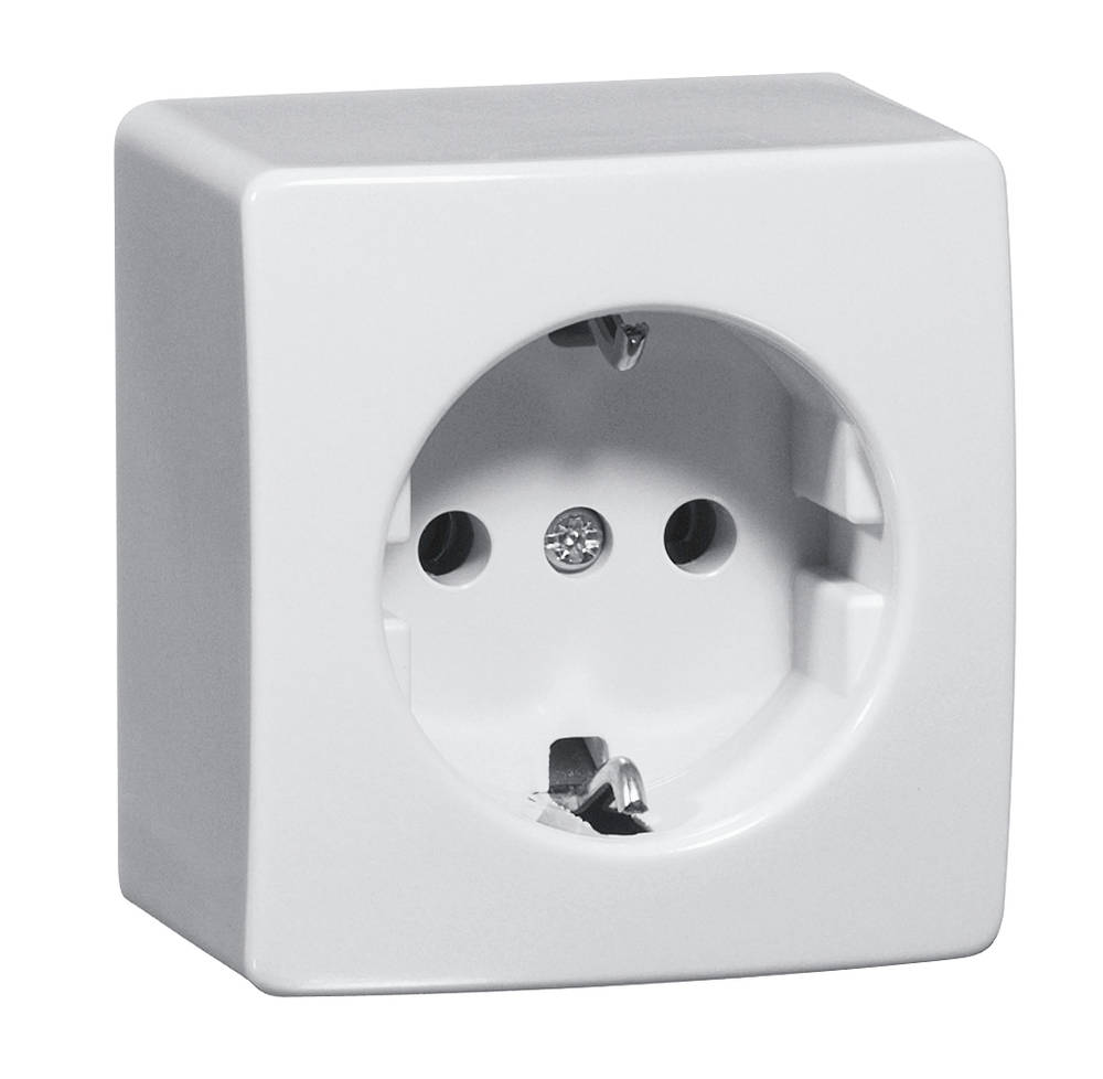 Socket PH-SSS-16-NWT, IP20 250V 16A surface 2P+E