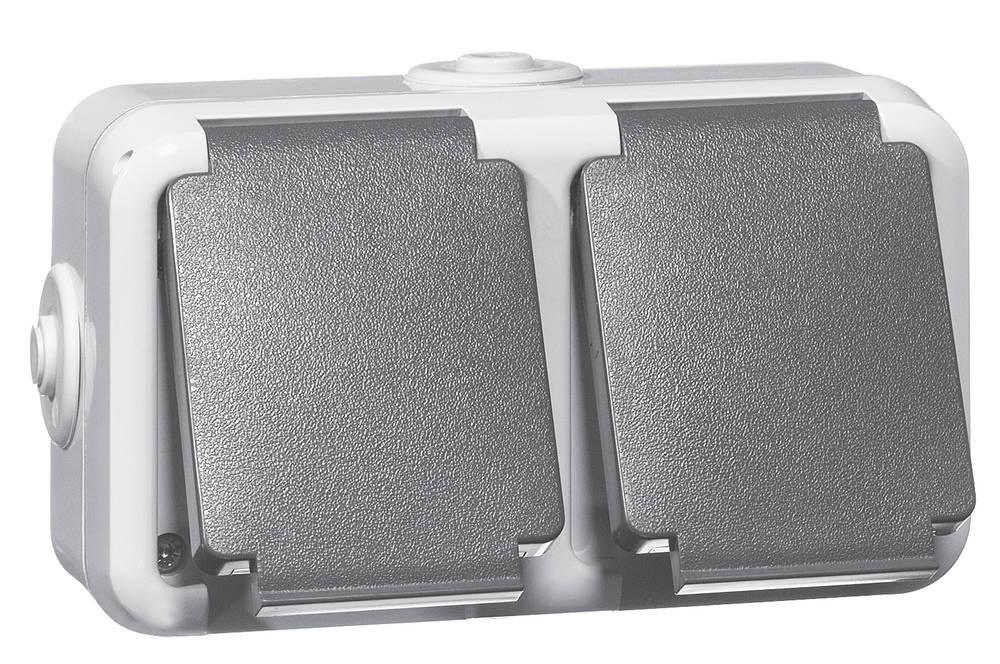 Socket PH-SSS-16D-WT, IP54 16A surface 2P+E