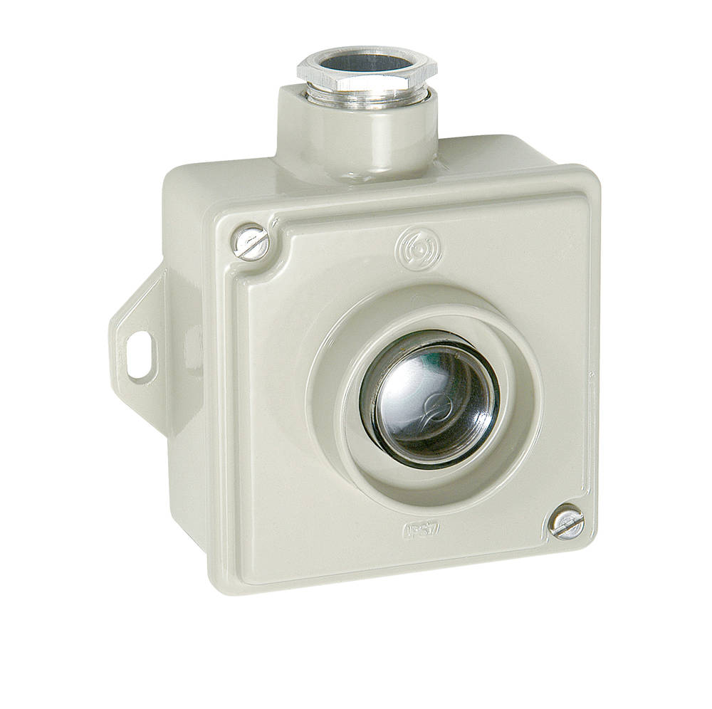 Drukknop + lamp 7228401 SE, alu 250V 1A IP67 E10 1 ingang