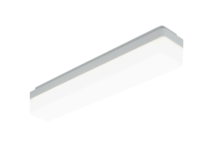 Armatuur LED 8W 220-240V 50/60Hz, IP54 opaal aluminium grijs