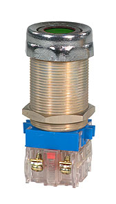 Pushbutton, green, without contact blocks