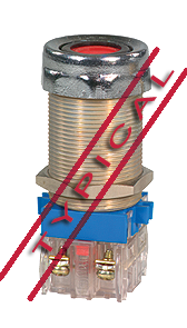 Pushbutton, blue, without contact blocks