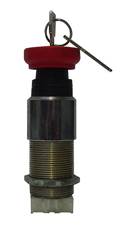 Emergency stop with key, without contacts