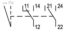 Schakelaar, I-II, 2P, 20A, met IP20 contacten