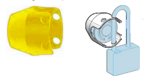Capot de protection, pour arret d'urgence - jaune