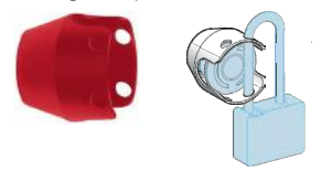 Capot de protection, pour arret d'urgence - rouge