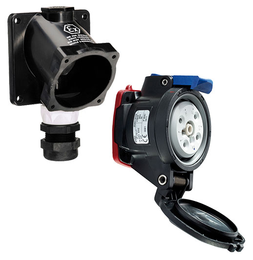 Socket 63A, 400VAC, 3P+N+PE, M25 (12-18mm)