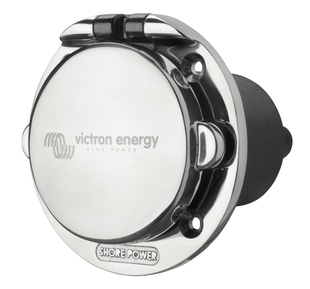 Victron Power Inlet stainless with cover 16A/250Vac (2p/3w)