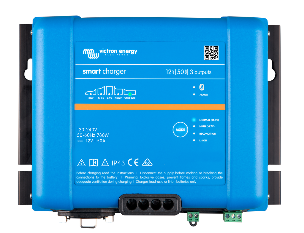 Victron Smart IP43 Charger 12/50(3) 120-240V ( voedingskabel apart te bestellen met de referentie ADA010100100 )