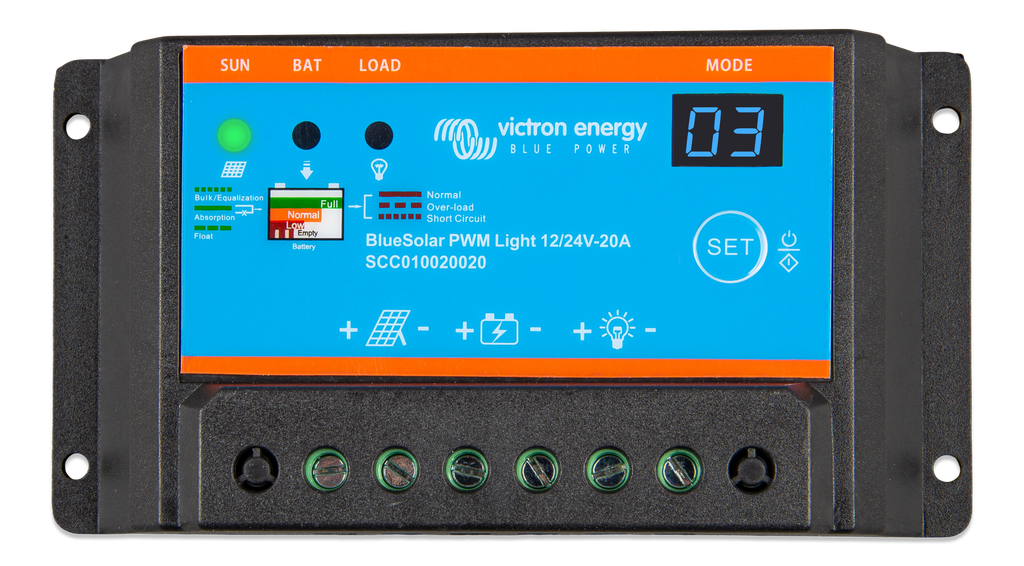 Victron BlueSolar PWM-Light Charge Controller 12/24V-20A