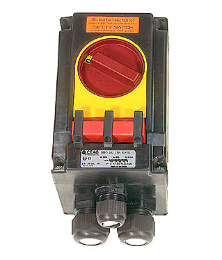 Inter. de sécurité 3P+F, 40A, 2xM40, 1xM25, IP66